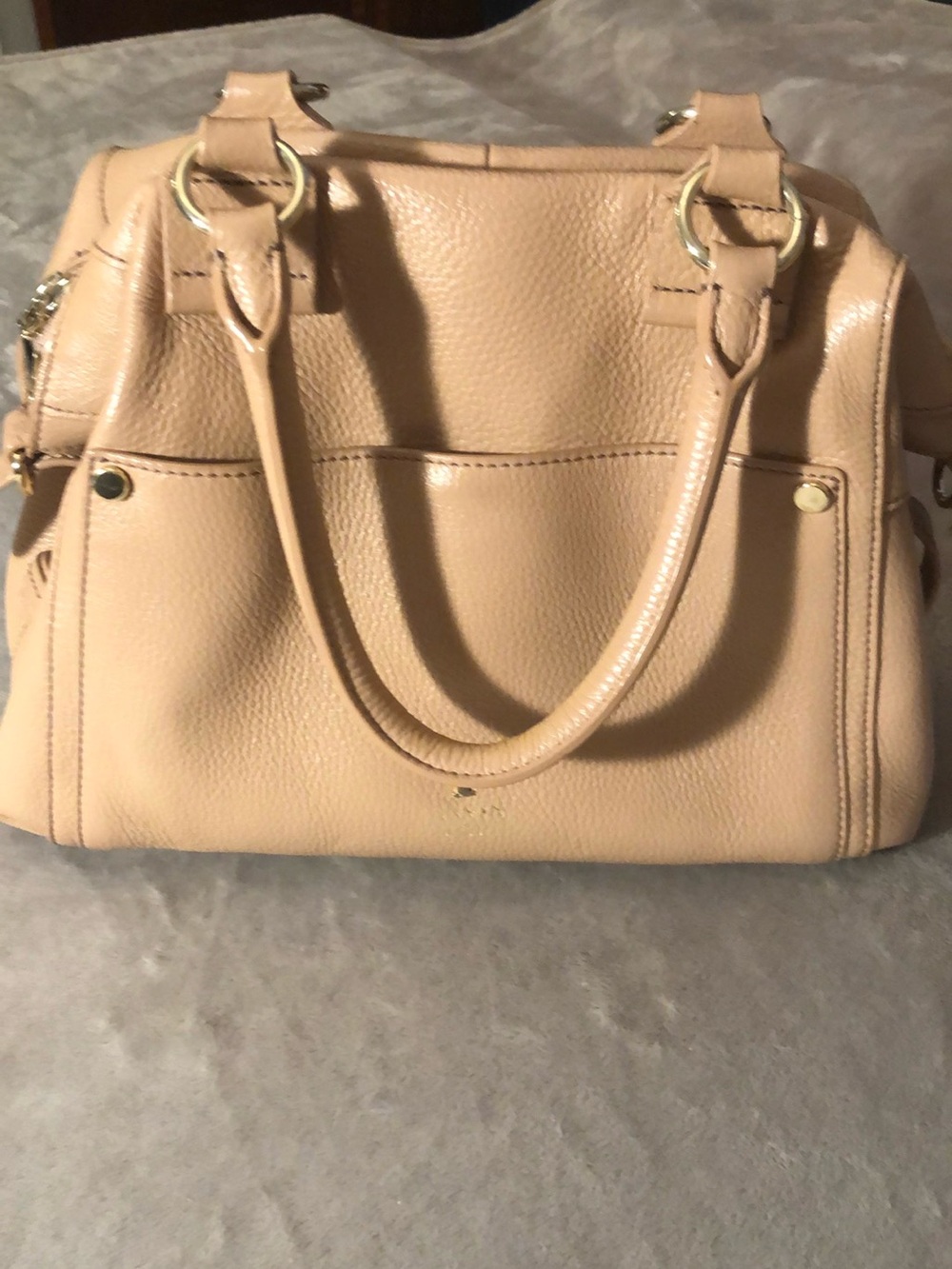 Women's Beige Leather handbag - Classic Blush Tote